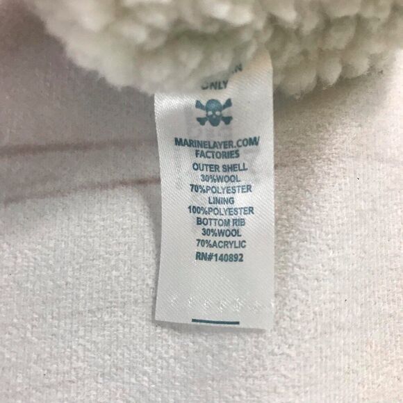 Marine Layer Women Large Black White Buffalo Check Wool Blend Sherpa Vest - Picture 6 of 8